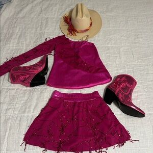 Girls Pink Barbie Cowgirl Dance Costume